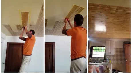 GENIAL! Cum iti faci tavan fals din lemn! Ai nevoie de un mester, vopsea si un mic gadget VIDEO