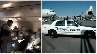 Un avion a aterizat de urgenta dupa ce un pasager a inceput sa faca un gest socant! La scurt timp a fost preluat de cativa agenti FBI