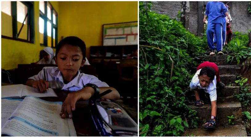 Baietelul de 8 ani merge in maini cativa kilometri pe zi pentru a putea ajunge la scoala! Povestea sa e una cutremuratoare! :( VIDEO