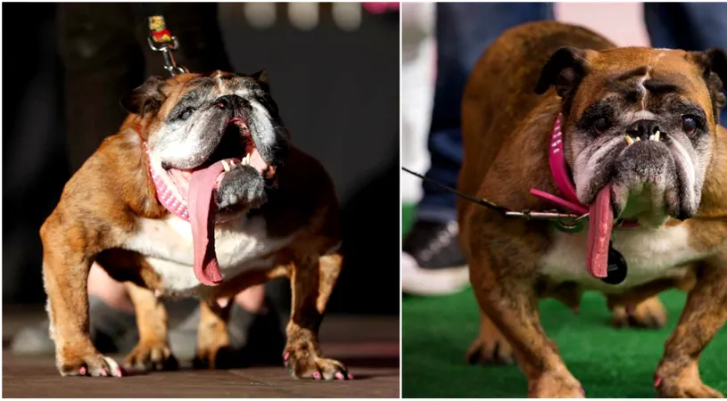 Cel mai urat caine din lume! E un buldog englez cu o limba anormal de lunga. DE CE e atat de special