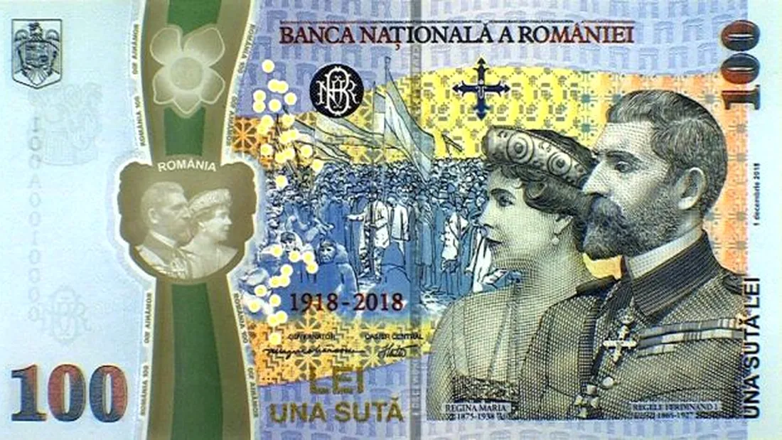 Bancnota De 100 De Lei Cu Regele Ferdinand i Regina Maria Pus n 