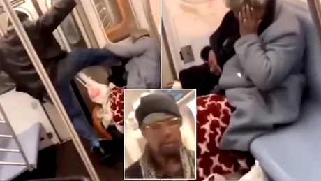 Batrana, batuta in metrou. A fost atacata fara mila cu picioarele in fata VIDEO