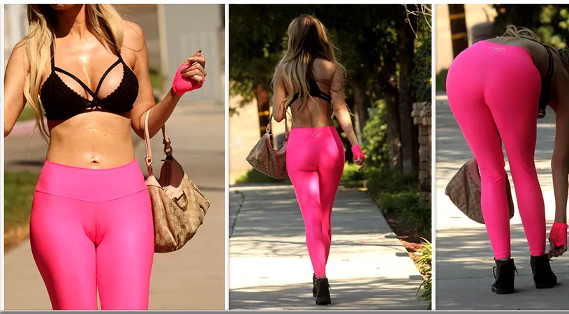 A iesit la cumparaturi intr-o tinuta incitanta! Ce vedeta a mers pe strada in sutien si cu pantalonii in...