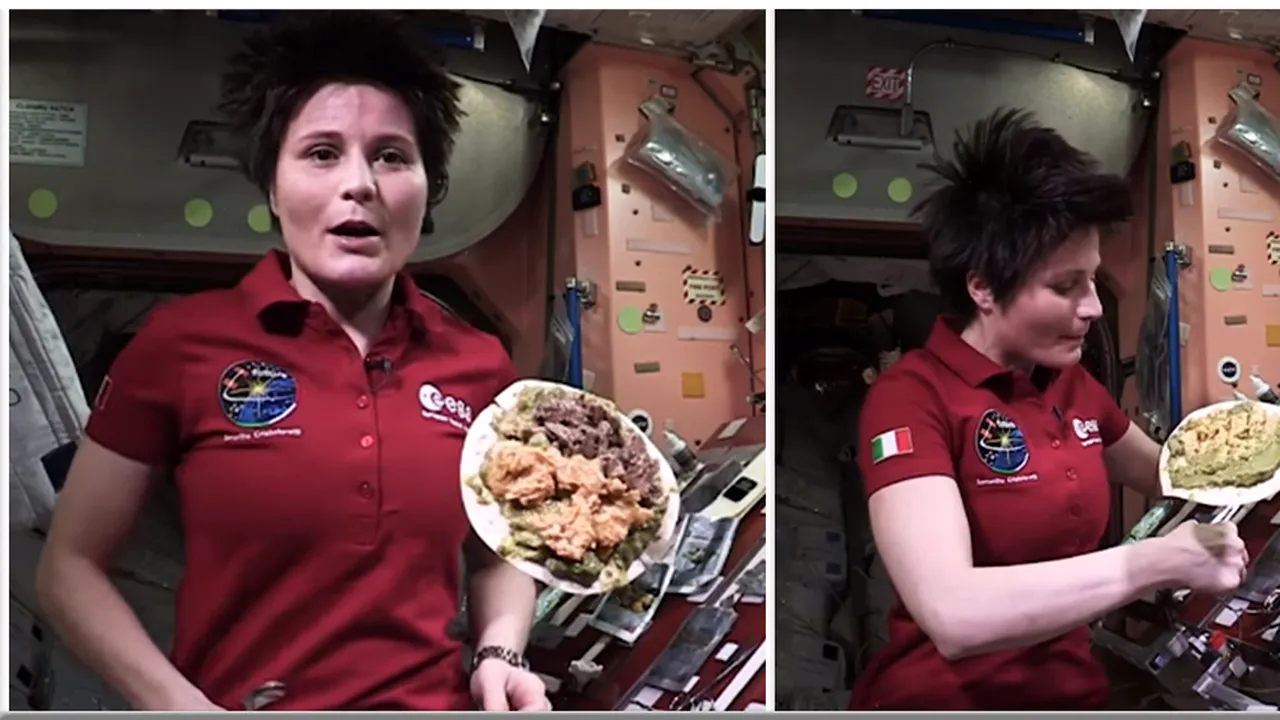astronaut mananca in spatiu 