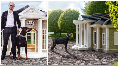 Vila de caini de 170.000 de lire! Are coloane clasice, marmura si un sistem de conferinte