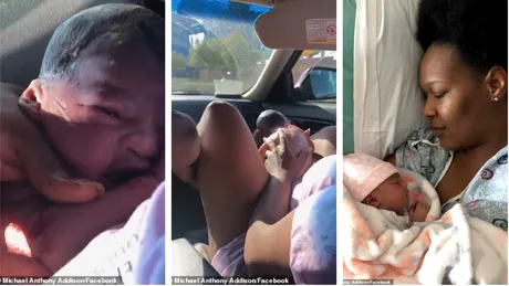 Imagini incredibile! O mama naste in masina in drum spre maternitate si isi scoate singura bebelusul in timp ce ceilalti 3 copii din spate filmau! VIDEO