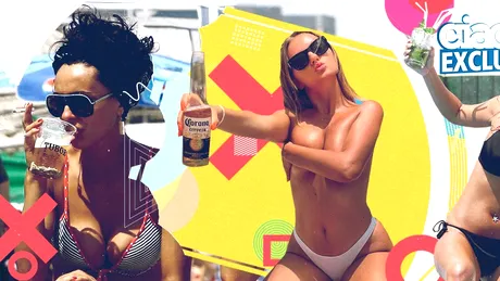 Topul celor mai sexy vedete care și-au pornit ”motoarele” la plajă cu sticle de alcool! Pe ce loc se află Alexandra Stan, Daniela Crudu și Cosmina Păsărin