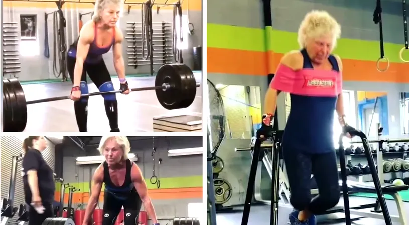 VIDEO! Cea mai puternica femeie de 70 de ani din lume! Bunicuta culturista ridica greutati uriase si se antreneaza zilnic in sala de forta!
