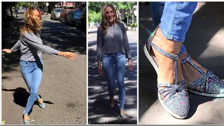 Sarah Jessica Parker a lansat prima colectie de 'tenesi'! Incaltamintea ei e taiata, are barete si zeci de strasuri