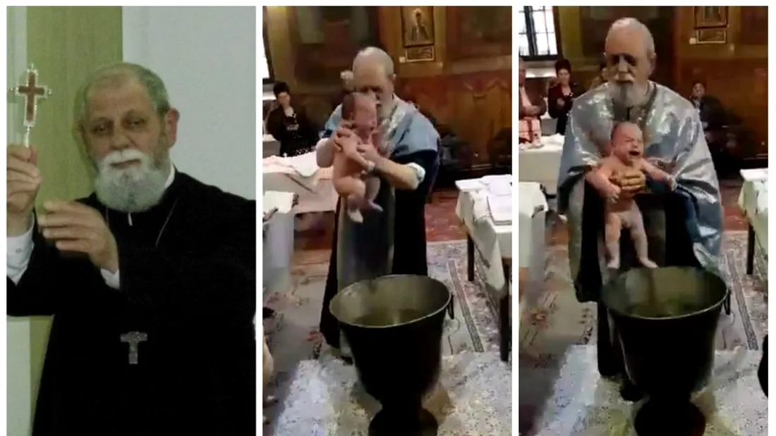 Reactia halucinanta a preotului care a bruscat un bebelus, in timpul botezului! De ce era suparat si nervos VIDEO