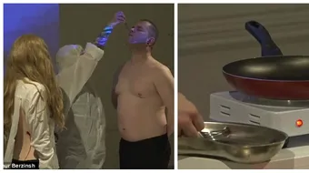 Ti se face rau! Un bucatar canibal a taiat bucati de carne de pe doi voluntari, le-a prajit, dupa care i-a hranit cu ele! VIDEO socant