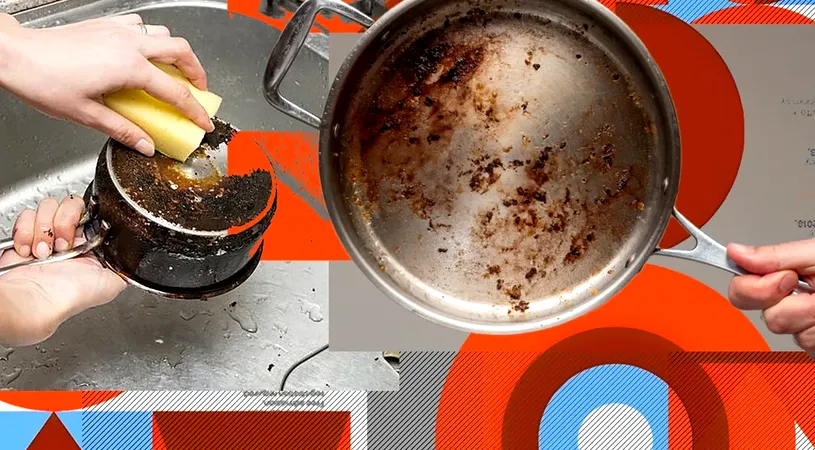 Curăță rapid grăsimea arsă de pe oale și tigăi fără să își piardă luciul. Ai nevoie de două ingrediente ieftine