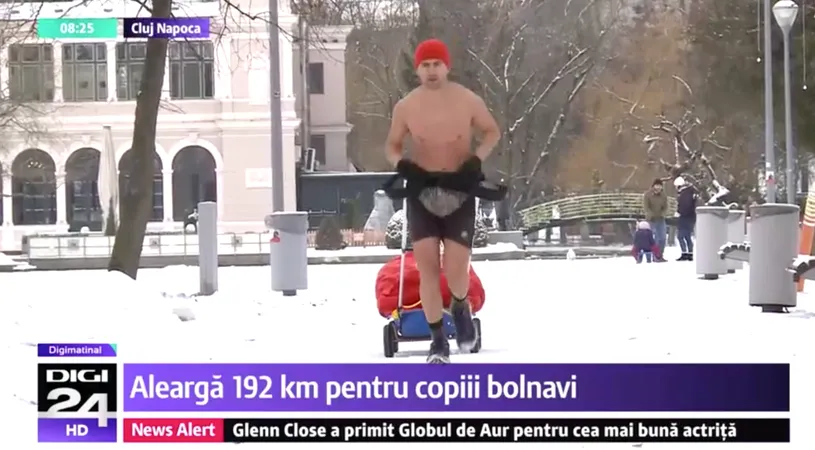 Romanul din Cluj care alearga DEZBRACAT la -10 grade Celsius! Scopul nobil pentru care se antreneaza il face erou! Merita tot respectul!