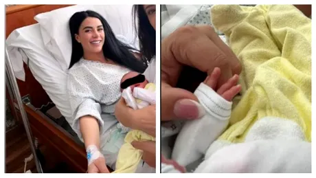 Daniela Crudu a născut o fetiță perfect sănătoasă! Prima imagine cu proaspăta mămică și bebelina