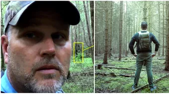 Barbatul s-a speriat de moarte cand se plimba prin padure! A scos rapid telefonul si a filmat o creatura ciudata. Vietatea era uriasa si mergea pe doua picioare VIDEO