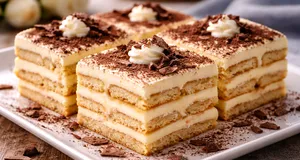 Prăjitură cu budincă și biscuiți, desertul rapid care cucerește pe toată lumea. Rețeta simplă fără coacere