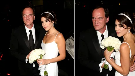 E sarbatoare mare la Hollywood! Regizorul Quentin Tarantino s-a insurat pentru prima oara, la 55 de ani! Iubita lui e cu 20 de ani mai tinerica!