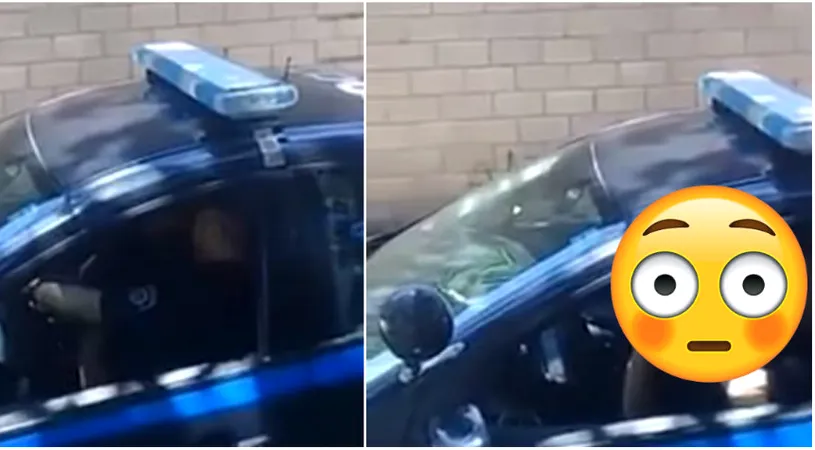 Politisti, filmati in timp ce intretineau relatii intime in masina de serviciu cu care patrulau! Si-a dus colega pe o alee pustie si nici nu i-a pasat ca sunt vazuti. VIDEO socant