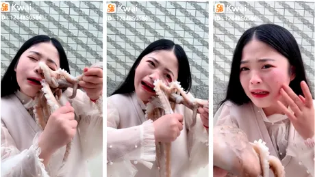 O femeie din China a fost atacata de o caracatita in timp ce incerca sa o manance de vie! Imaginile sunt greu de privit! VIDEO socant
