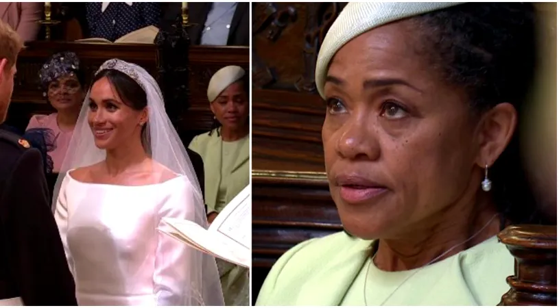 Nu si-a mai putut stapani lacrimile! Mama lui Meghan Markle a inceput sa planga in hohote cand si-a vazut fiica la altar VIDEO