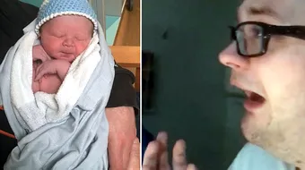A inceput sa planga de fericire cand si-a vazut fiul pentru prima data! Ce a fost rugat sa faca noul tatic de catre asistente VIDEO