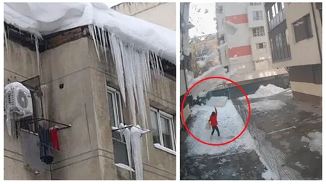 Atenţie, cad sloiuri de pe acoperiş! 5 sfaturi utile ca să te fereşti de gheață și țurțuri