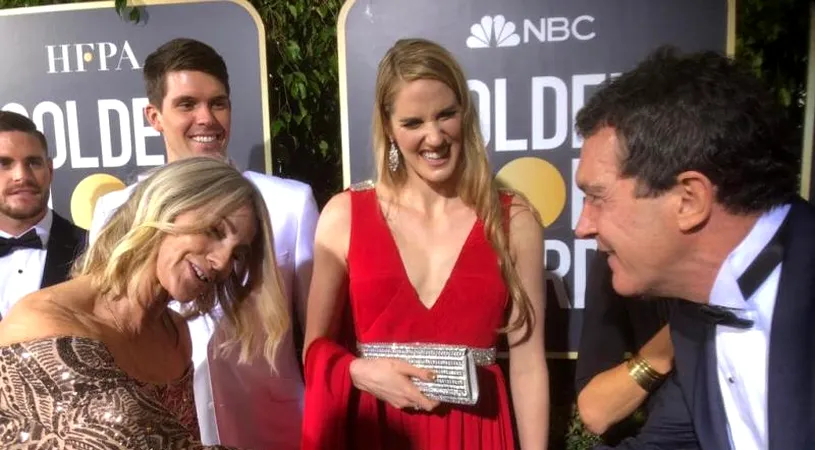 Nadia Comaneci, pe covorul rosu la Globurile de Aur! Rochia eleganta cu care i-a impresionat pe Antonio Banderas si pe James Bond!