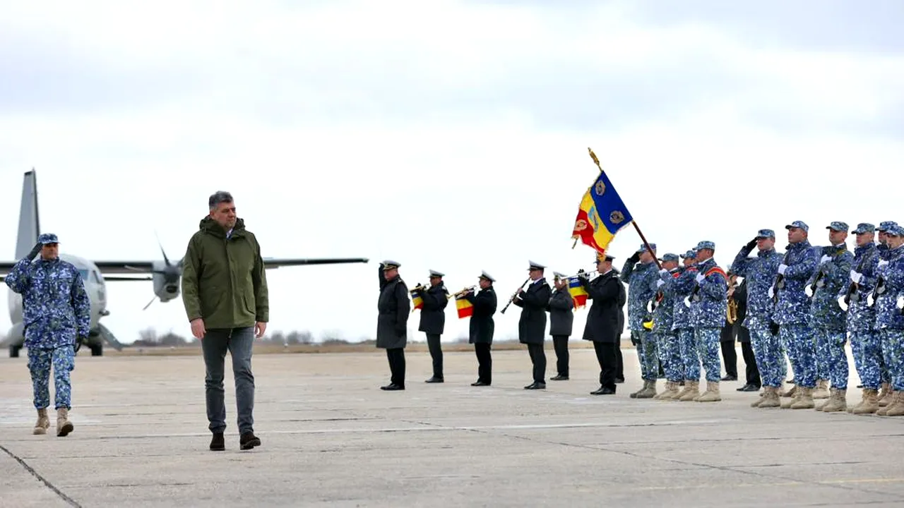 Marcel Ciolacu a vizitat Baza 57 Aeriană ”Mihail Kogălniceanu”: ”Este răspunsul comun al lumii libere și democratice în fața agresiunii unui TIRAN NEBUN” 