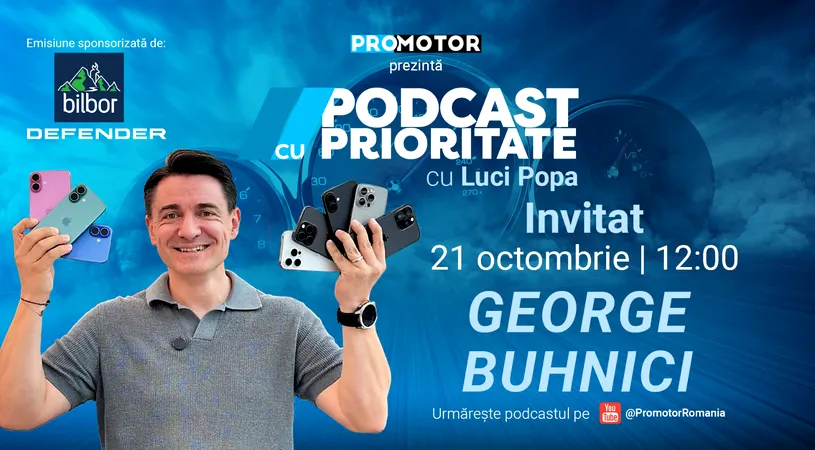 ProMotor anunță lansarea episodului 55 al „Podcast cu Prioritate” cu invitatul special George Buhnici