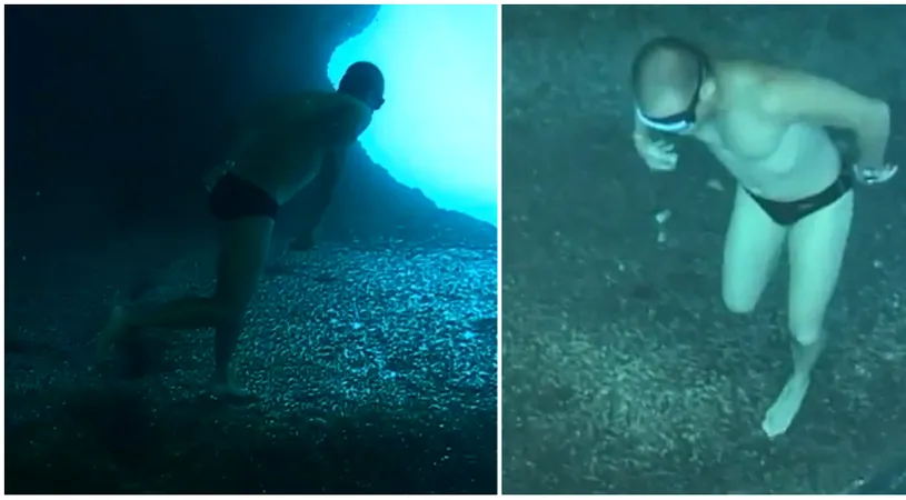 Tipul asta a fost filmat cand fuge pe sub apa! E cea mai tare iluzie optica de pana acum! Imaginile VIDEO care au facut internetul sa o ia razna
