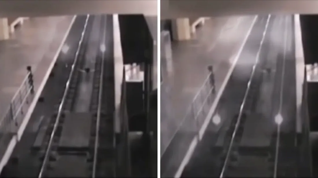 Trenul-fantoma a ingrozit locuitorii din oras! Imaginile astea VIDEO iti vor da fiori. Gareaza la peron si apoi...