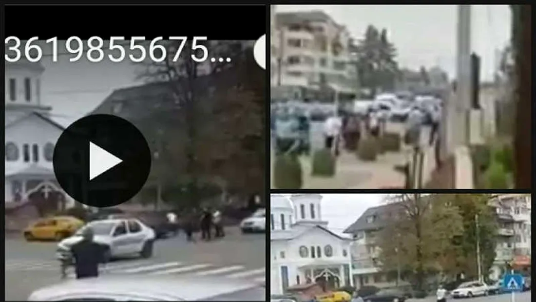 Batai si impuscaturi in Bascov! Niste romi au scos pistoalele in mijlocul intersectiei si au tras fara sa tina cont de nimeni VIDEO