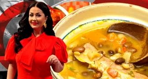 Rețeta de ciorbă cu fasole și afumătură a Gabrielei Cristea. Trucul mai puțin știut