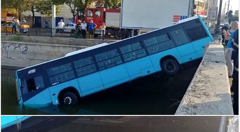 Accident spectaculos in Capitala: Un autobuz a cazut in Dambovita. Anuntul STB