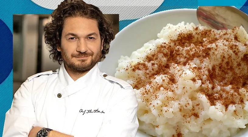 Florin Dumitrescu, rețetă de orez cu lapte și sos de caramel. Juratul de la Chefi la cuţite explică fiecare pas. VIDEO