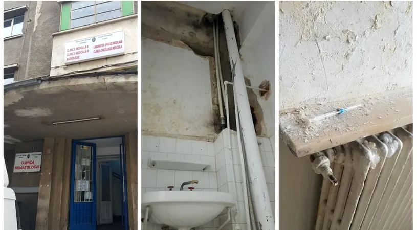 Clinica de Hematologie din Craiova, conditii INUMANE! 4 pacienți în pat, rugină și pereți distruși, asta se intampla acolo!