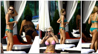 Alina Crisan, sexy la piscina! Cantareata si prietena ei, Cristina Roventa, au atras privirile celor din jur