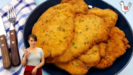 Rețetă simplă pentru a prepara șnițel pufos, delicios și crocant