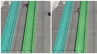 Accident in parcul acvatic! Un baiat de 10 ani a fost aruncat din tobogan direct pe asfalt VIDEO