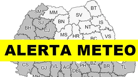 Atenționare meteo: Cod ROȘU și cod PORTOCALIU de vreme rea în România