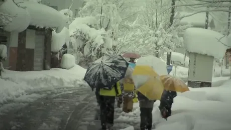 Stare de alertă în Japonia! Zăpadă cât casa și 10.000 de gospodării fără curent