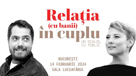 Relația (cu banii) în cuplu: un dialog cu public găzduit de psihoterapeuții Gáspár György și Raluca Anton