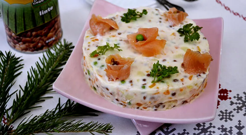 Salata de boeuf cu somon afumat, o reteta inedita de sarbatori si nu numai!