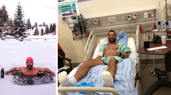 Prima imagine cu Tibi Useriu pe patul de spital cu picioarele degerate! „Credeam ca sunt -20 de grade, dar real feel era de -44! In doua ore de somn am inghetat!”