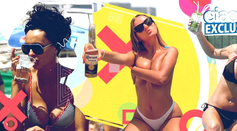 Topul celor mai sexy vedete care și-au pornit ”motoarele” la plajă cu sticle de alcool! Pe ce loc se află Alexandra Stan, Daniela Crudu și Cosmina Păsărin