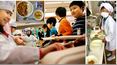 Japonezii au un super program de pranz pentru elevi. Mancarea e apetisanta, mai ca iti vine sa te duci sa gusti si tu