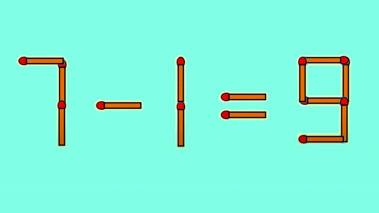 Test IQ cu chibrituri | 7-1=9 este greșit. Mutați un singur băț și corectați 