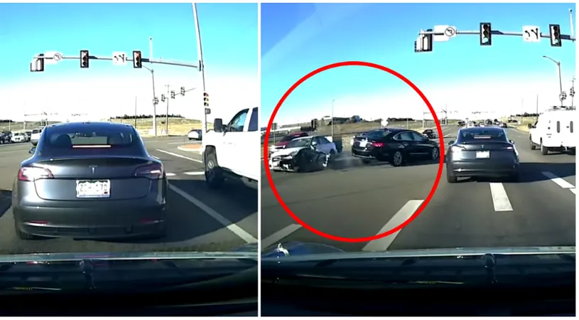 Masina Tesla fara sofer a evitat un grav accident de circulatie si a salvat multe vieti! Imaginile VIDEO sunt virale