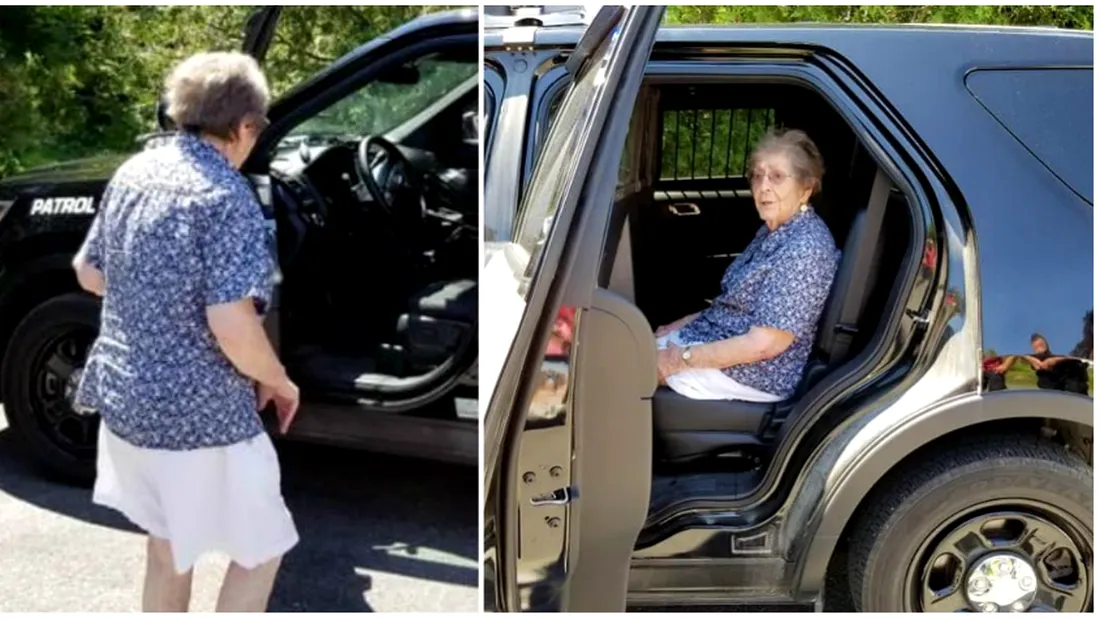 Bunicuta simpatica de 93 de ani a fost arestata chiar de ziua ei de nastere! E genial ce s-a intamplat cu ea imediat ce a fost bagata in masina de Politie