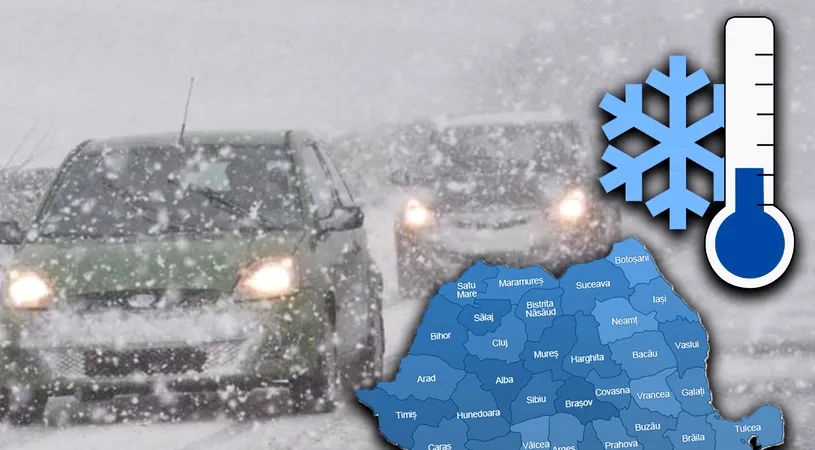 Imagini de poveste în România! Unde a nins noaptea trecută + Vremea se răcește drastic în următoarele zile